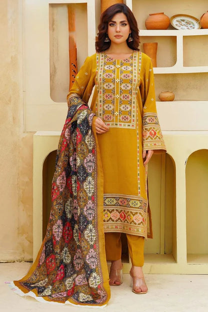 Aneelas Heavy Embroidery 3PC Dhanak Suit JCH-202