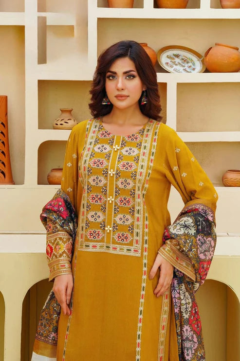 Aneelas Heavy Embroidery 3PC Dhanak Suit JCH-202