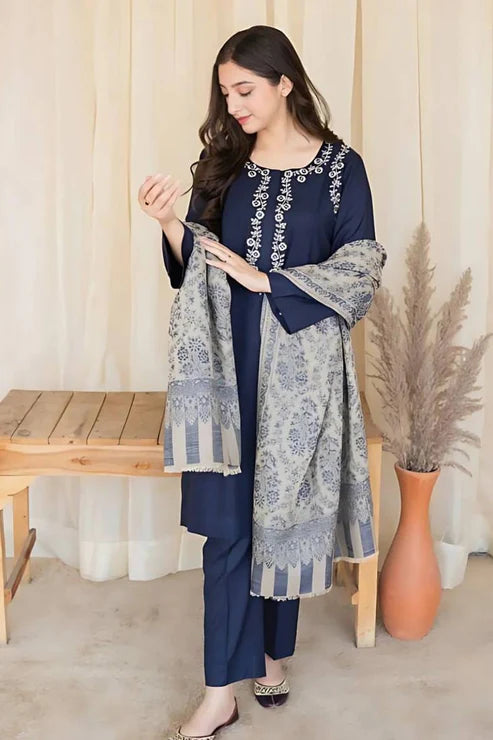 A Sling Embroidery 3PC Dhanak Suit JCH-180