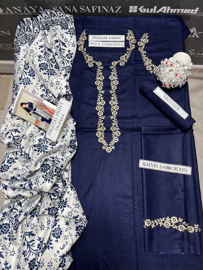 A Sling Embroidery 3PC Dhanak Suit JCH-180