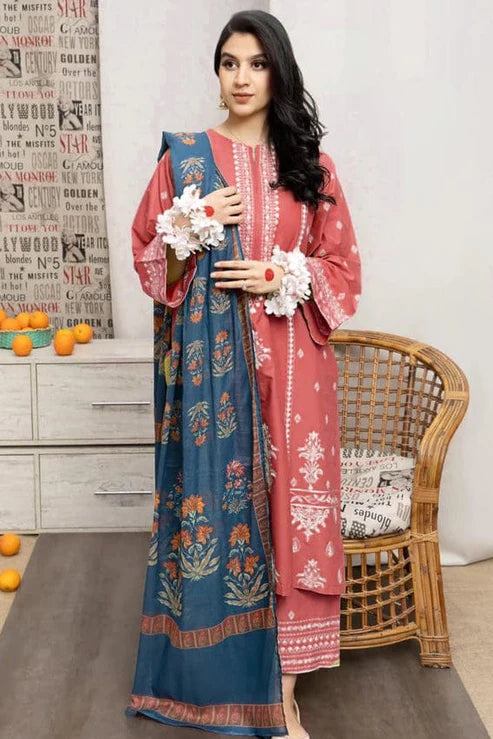 Urge Heavy Embroidery 3PC Dhanak Suit JCH-179