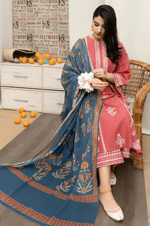Urge Heavy Embroidery 3PC Dhanak Suit JCH-179