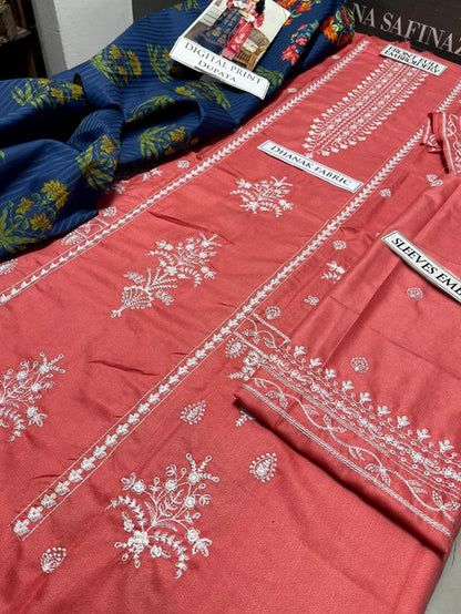 Urge Heavy Embroidery 3PC Dhanak Suit JCH-179