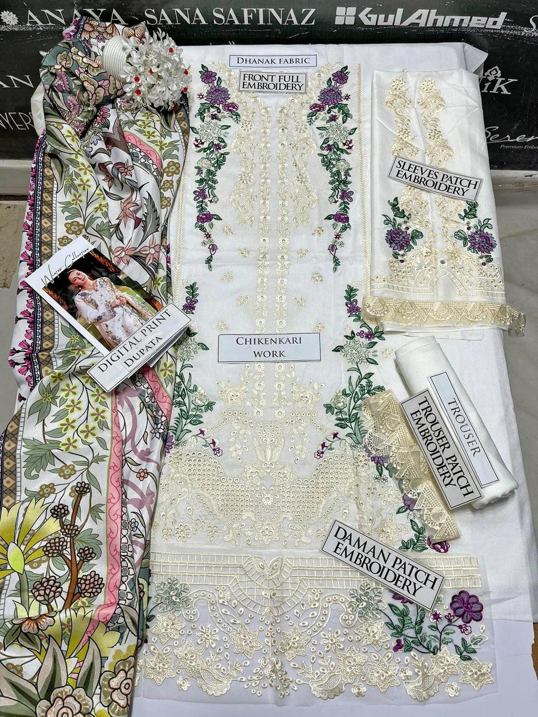 Jade Heavy Embroidery 3PC Dhanak Suit JCH-086