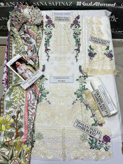 Jade Heavy Embroidery 3PC Dhanak Suit JCH-086
