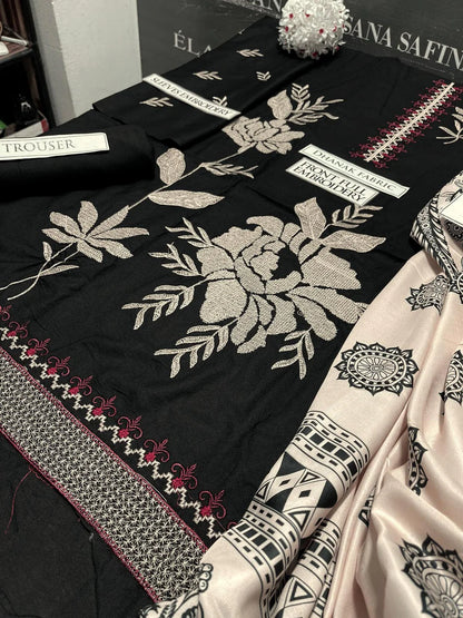 Sapphire Heavy Embroidery 3PC Dhanak Suit JCH-087