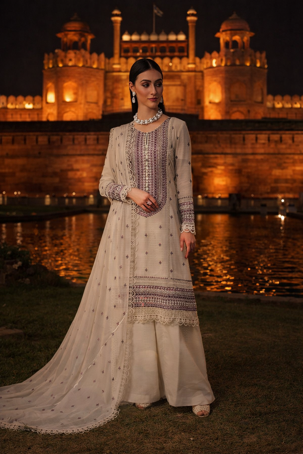 Bareeze A+ luxury Embroidred LAWN 3PC UNSTICHED JCH-127 - Image 4