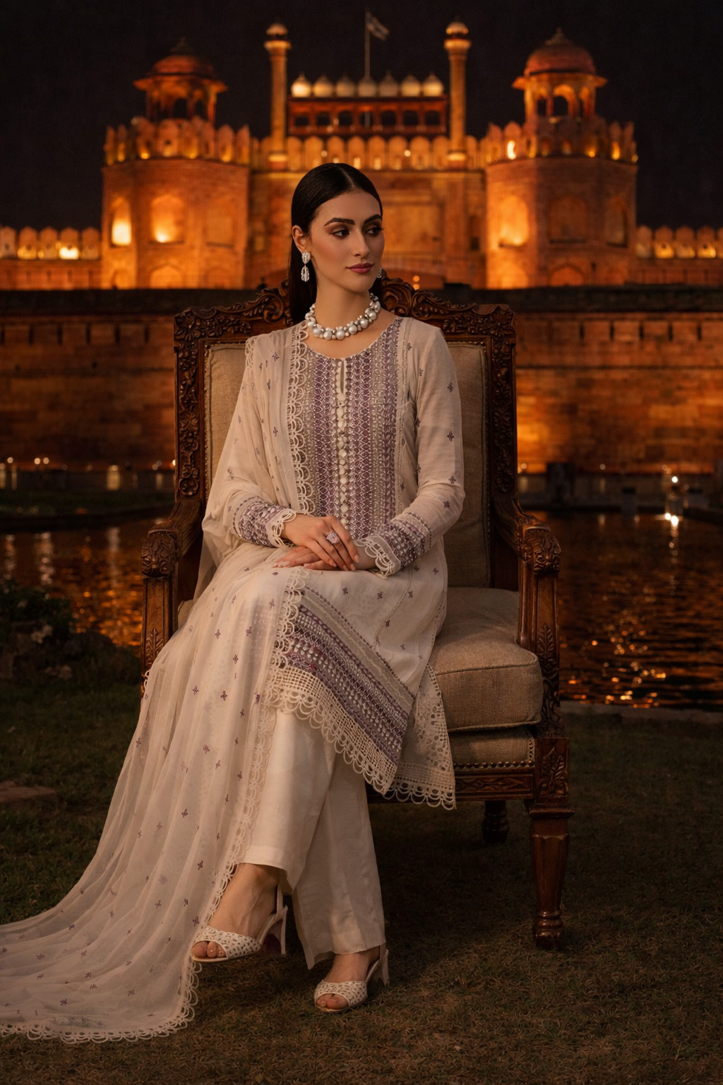 Bareeze A+ luxury Embroidred LAWN 3PC UNSTICHED JCH-127 - Image 3