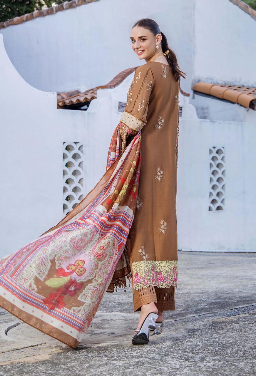 Adan Libas Luxury LAWN EMB 3PC Voile Dupatta JCH-011 - Image 4