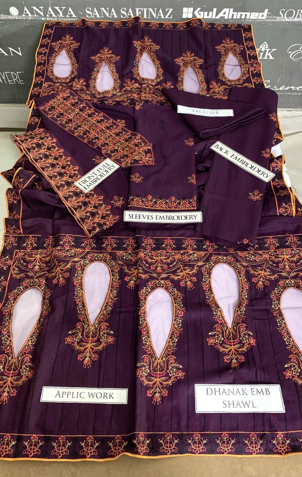 Noor e Eman Heavy Embroidery aplic 3PC Dhanak Suit JCH-038 - Image 2