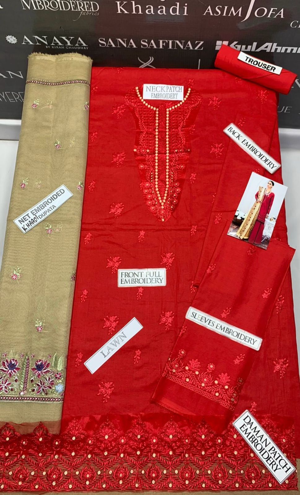 Baroque A+ luxury Embroidred LAWN 3PC UNSTICHED JCH-149 - Image 3