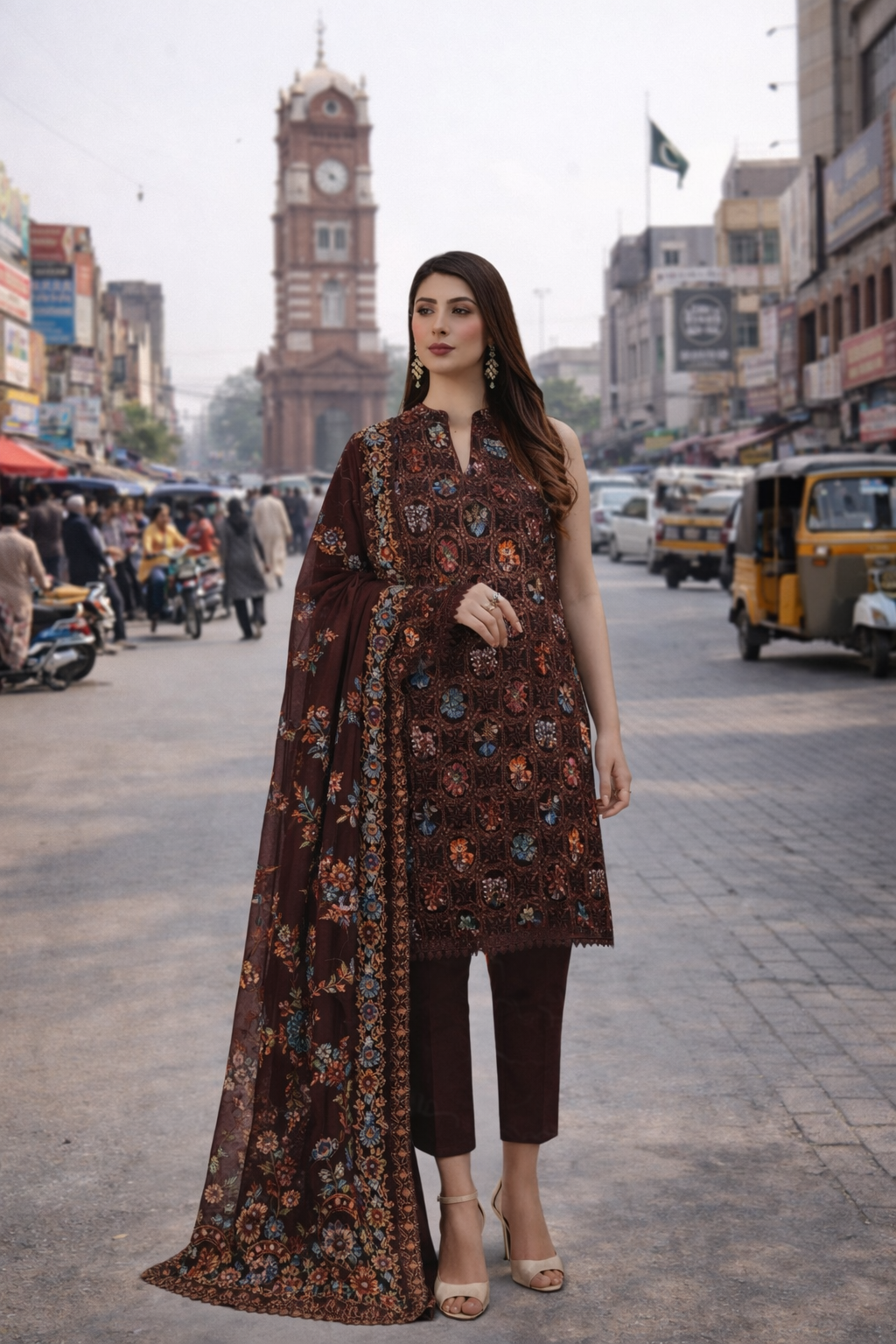 Bareeze A+ luxury Embroidred LAWN 3PC UNSTICHED JCH-131 - Image 4