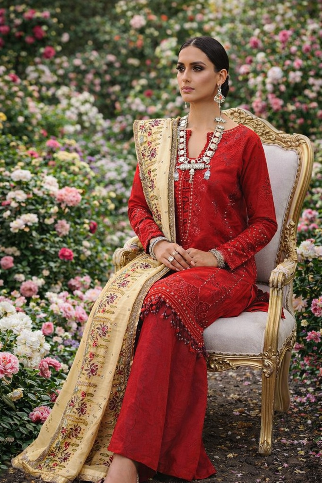 Baroque A+ luxury Embroidred LAWN 3PC UNSTICHED JCH-149 - Image 2