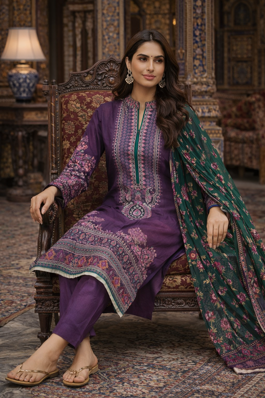 RUPAS LAWN Digital PRINTED 3PCVOILE DUPATTA Unstiched SUIT JCH-168 - Image 2