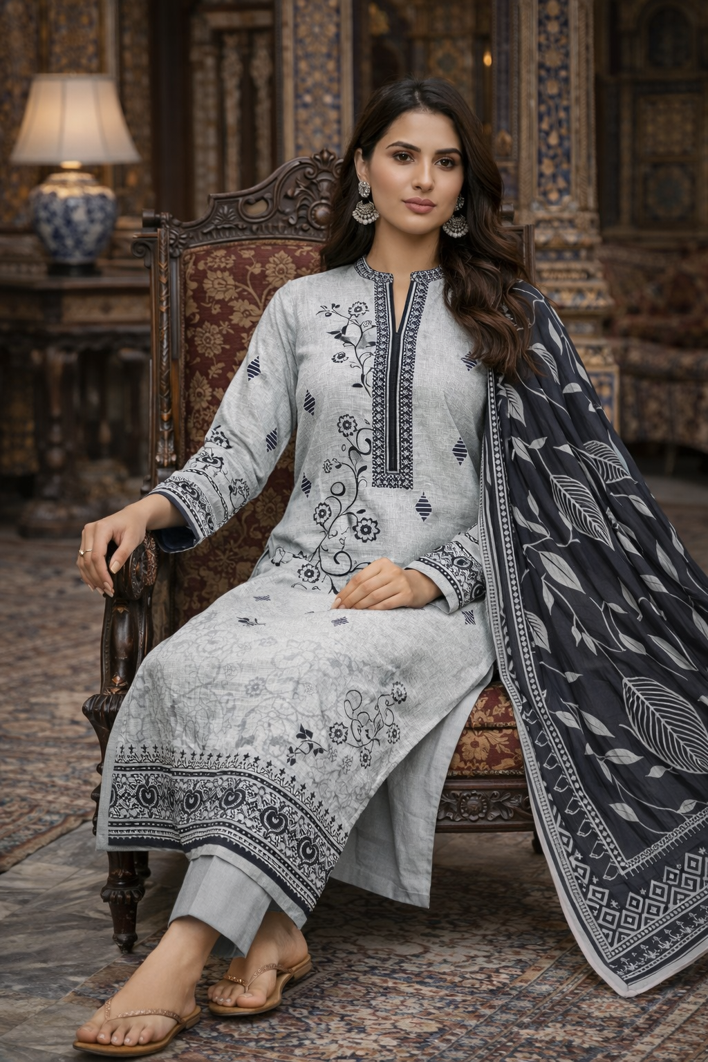 RUPAS LAWN Digital PRINTED 3PC VOILE DUPATTA Unstiched SUIT JCH-169 - Image 2