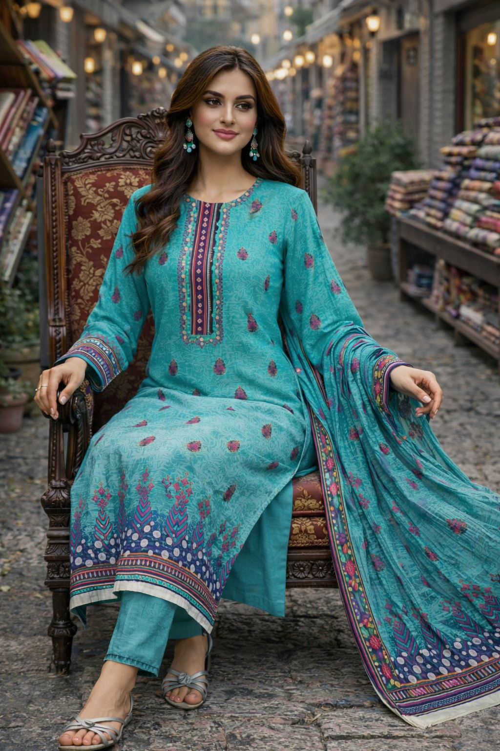 RUPAS LAWN Digital PRINTED 3PC VOILE DUPATTA Unstiched SUIT JCH-172 - Image 2