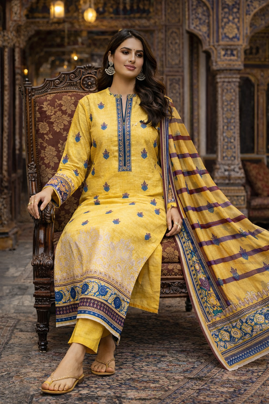 RUPAS LAWN Digital PRINTED 3PC VOILE DUPATTA Unstiched SUIT JCH-173 - Image 2