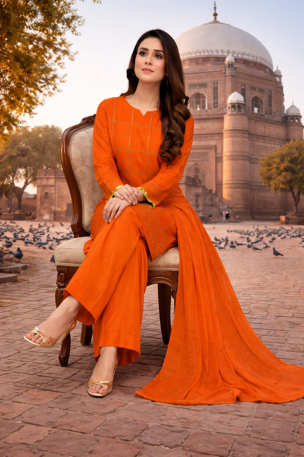 Bin Bashir luxury Embroidred LAWN 3PC UNSTICHED JCH-141 - Image 2