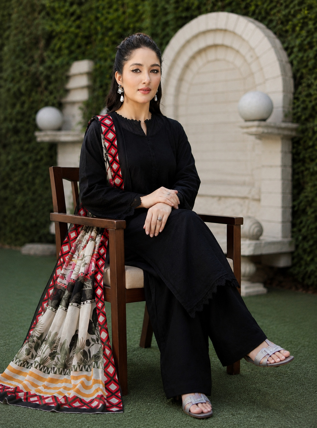 Johra Hadeed luxury Embroidred LAWN 3PC UNSTICHED BAMBER DUPATTA JCH-405 - Image 2