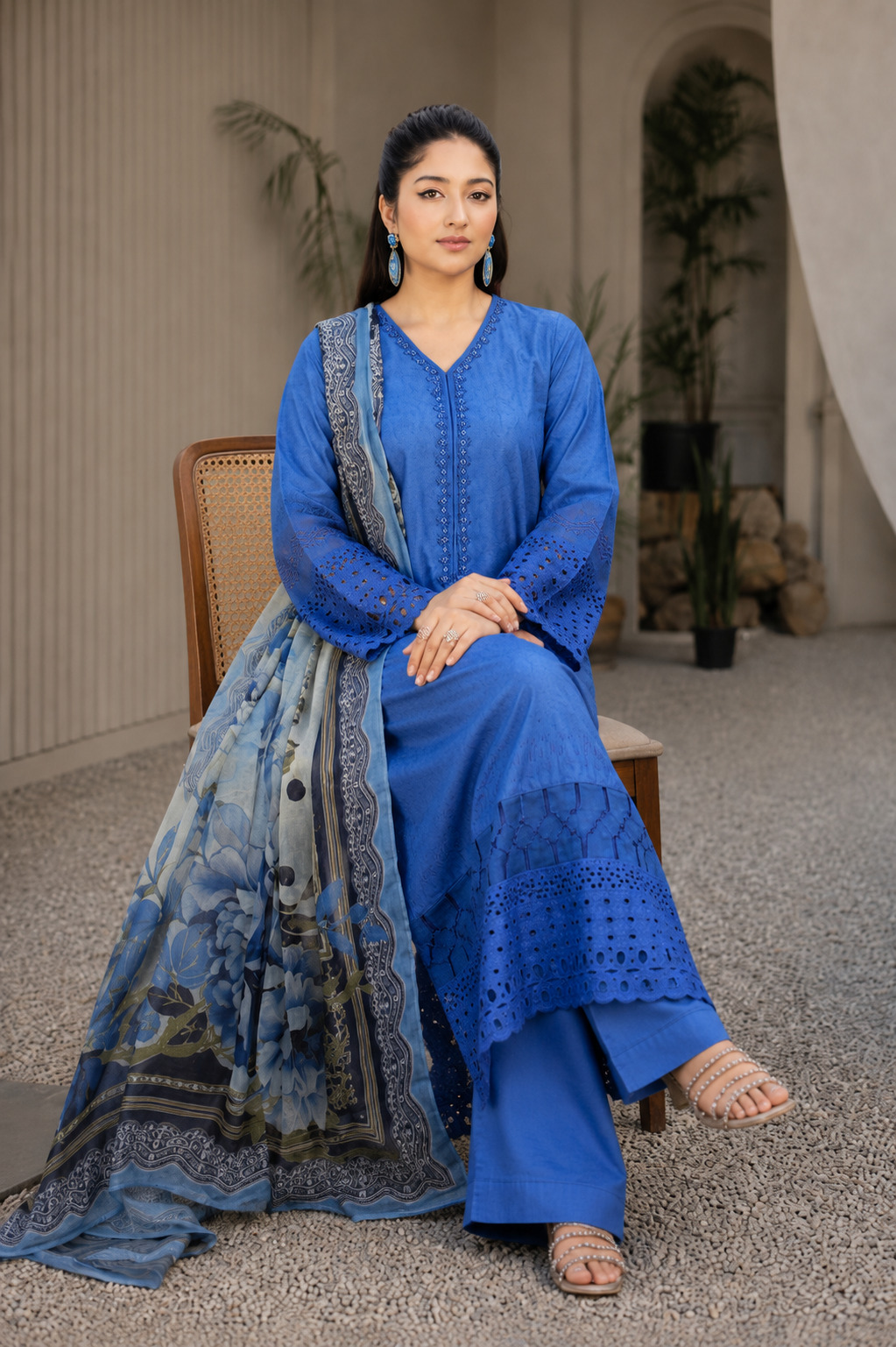 Johra Hadeed luxury Embroidred LAWN 3PC UNSTICHED BAMBER DUPATTA JCH-406 - Image 2