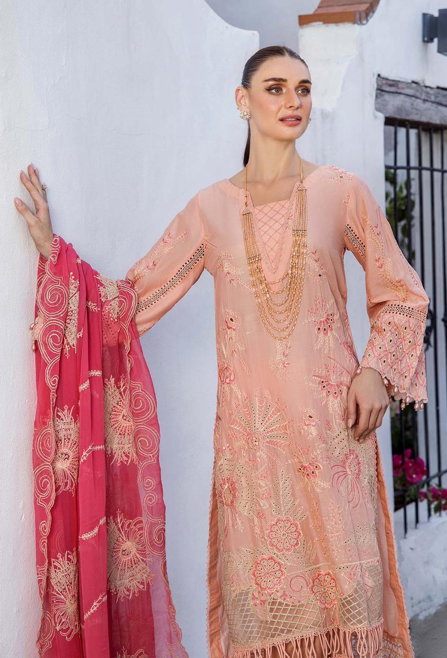 Adan Libas Luxury lawn emb 3PC Unstiched Bamber emb Dupatta JCH-409 - Image 4