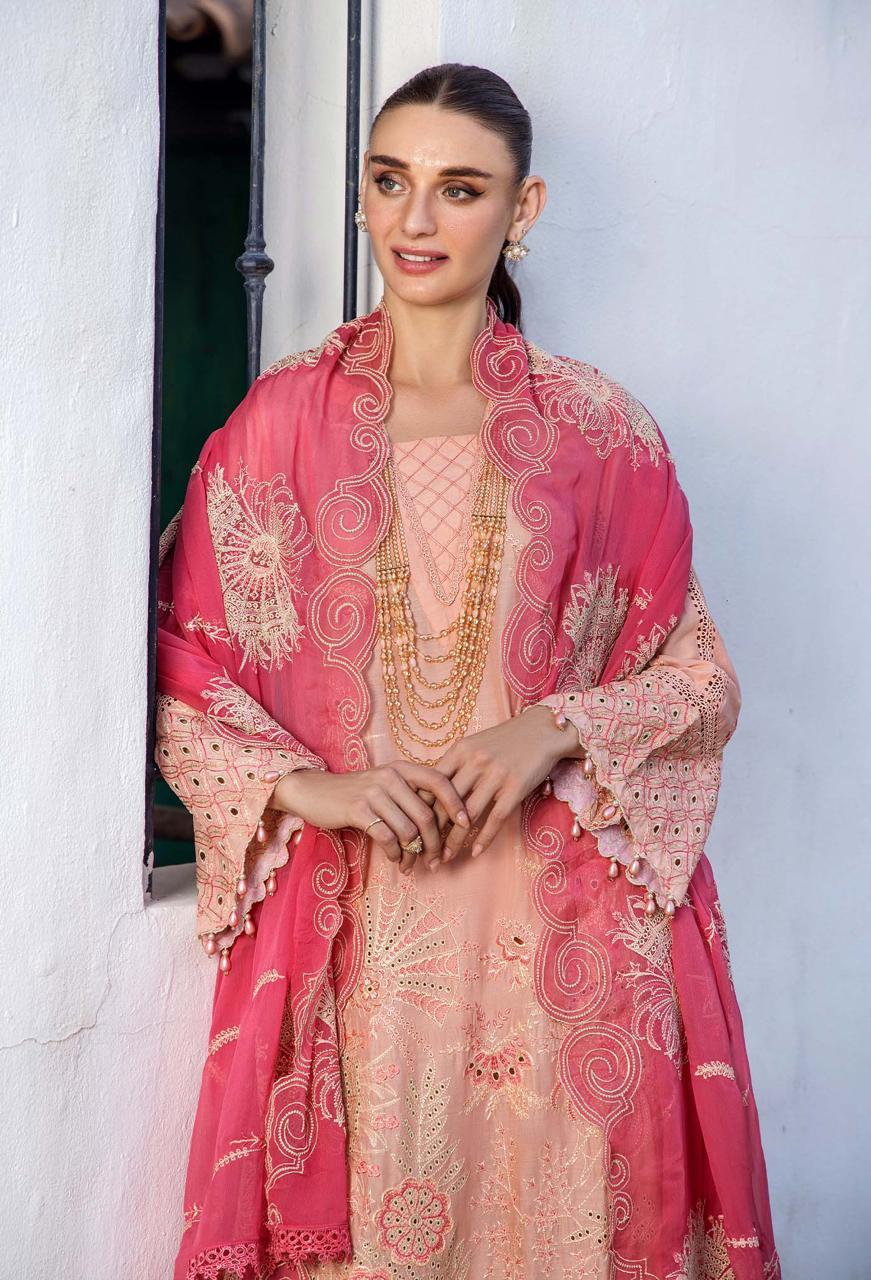 Adan Libas Luxury lawn emb 3PC Unstiched Bamber emb Dupatta JCH-409 - Image 2